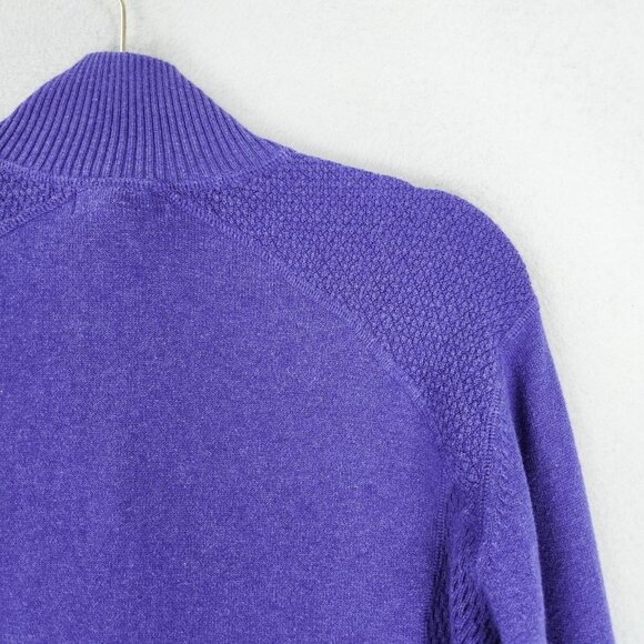 Eddie Bauer Sweater Womens Extra Large Purple Half Zip Knit Mock Neck Pullover - Picture 10 of 10